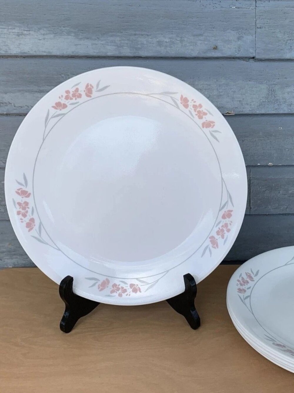 Corning Ware Corelle Silk Blossoms Dinner Plates 10 1/4" Peach Floral Lot of 6